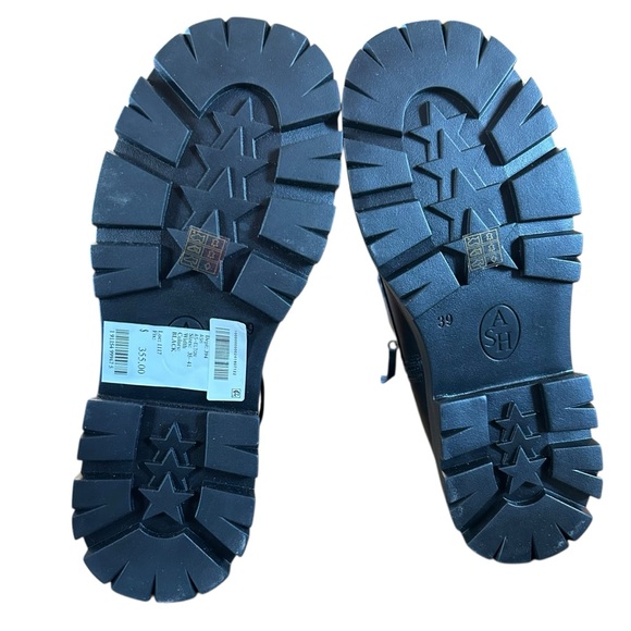 Ash Elton Black Leather Platform Lug Sole Combat Boots NEW EU 39 US 9 - Picture 9 of 10